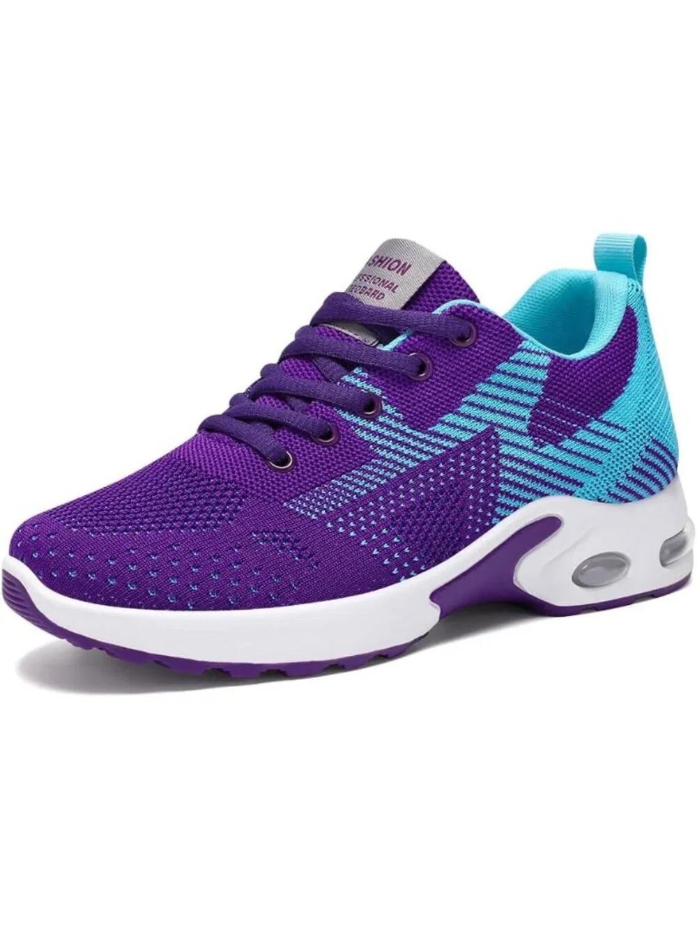 Women's Blue Purple Lightweight Air Cushion Mesh Breathable Casual Sneakers